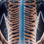 illustration d'une colonne vertébrale et des nerfs environnants